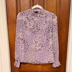 Ann Taylor Floral Lavender Blouse